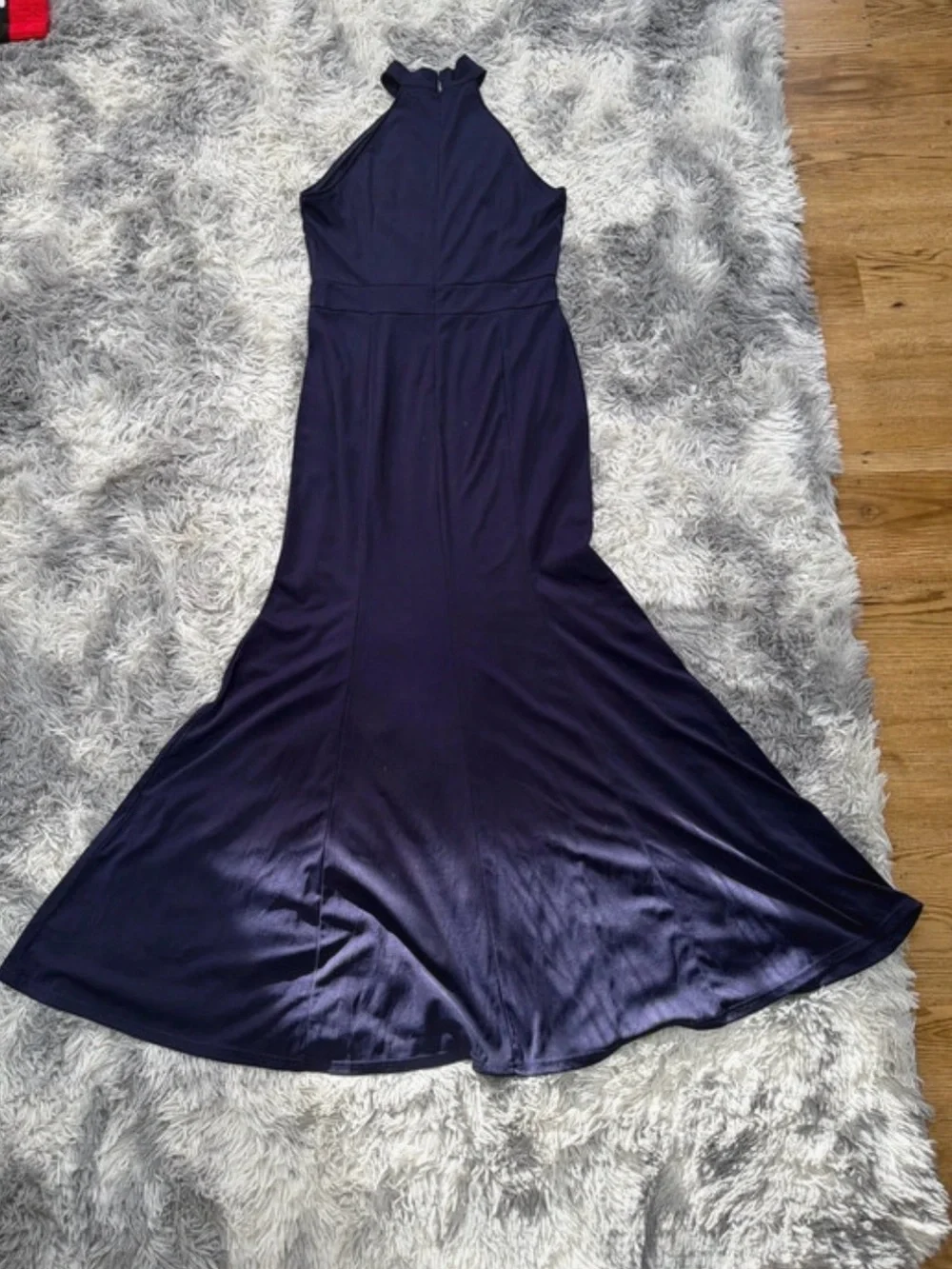 Elegant Navy Halter Maxi Dress